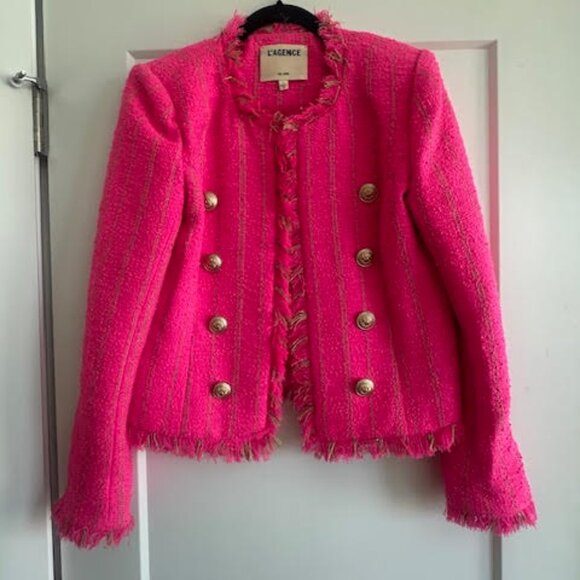 NEW, L'Agence Tinlee Jacket in Pink and Gold Size 2 - Picture 6 of 7